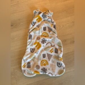 Nordstrom Soft Fleece Sleep Sack Blanket in Yellow, Gray, and Cream 0-12months